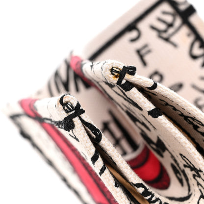 Christian Dior Canvas Embroidered Medium Dioramour Graffiti Book Tote Latte Multicolor 15 of 16