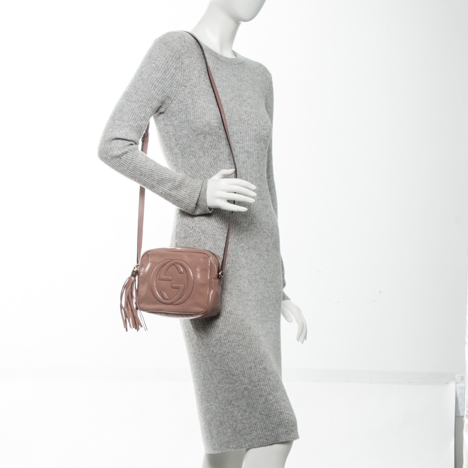 Gucci Vernice Naplack Small Soho Disco Bag Dark Cipria 2 of 8