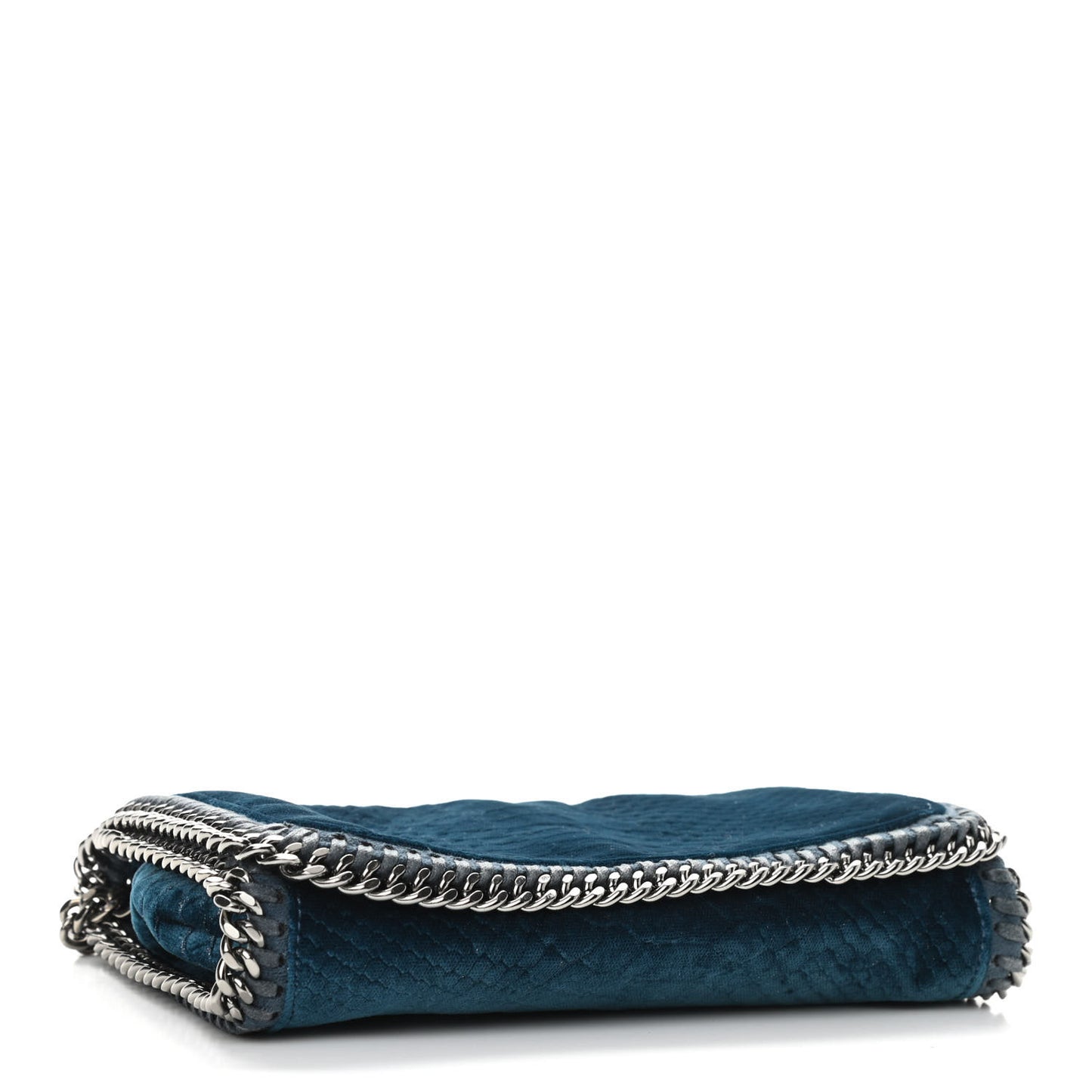Velvet Python Embossed Falabella Crossbody Bag Blue