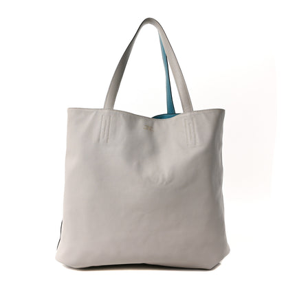 Hermes Veau Sikkim Double Sens 36 Reversible Tote Turquoise Gris Perle 3 of 17
