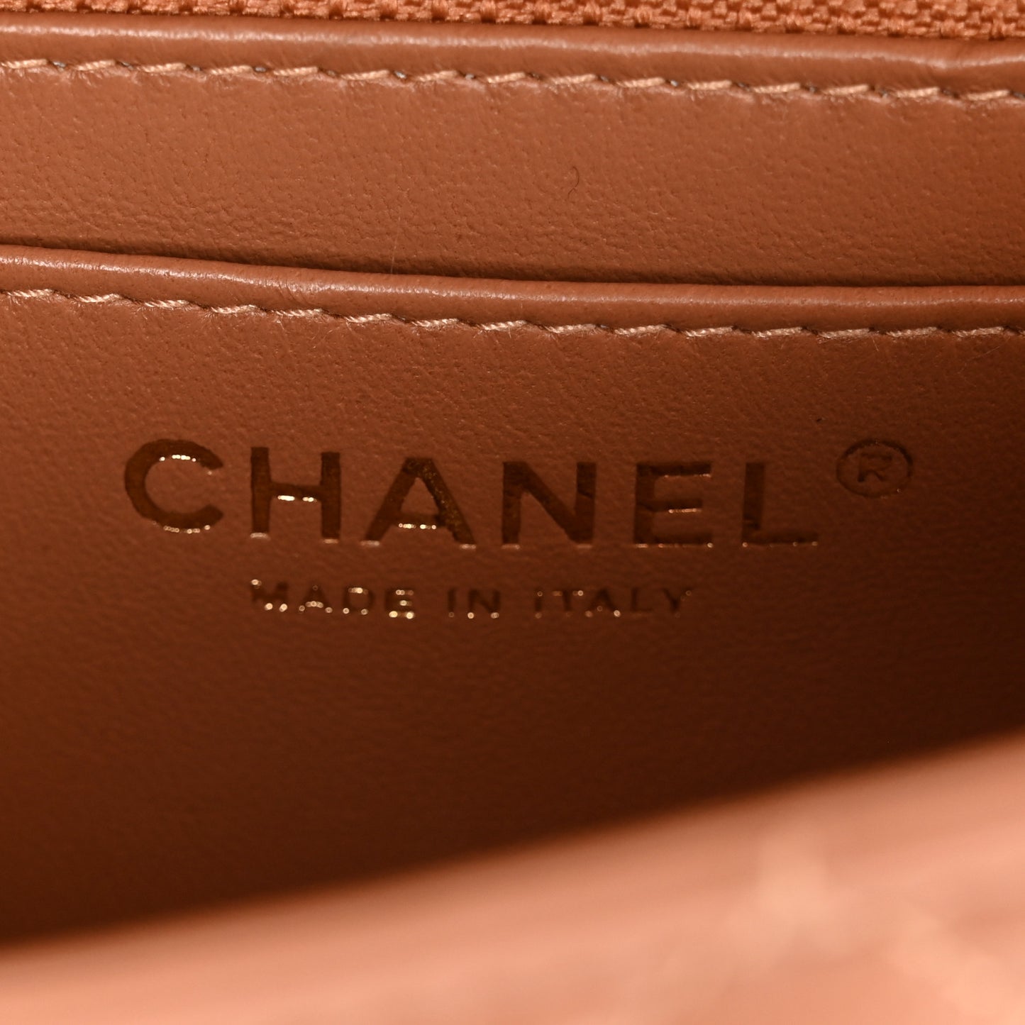Lambskin Quilted Mini Rectangular Flap Brown