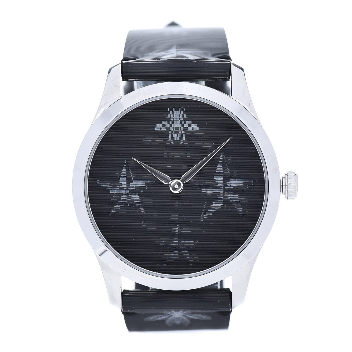 Stainless Steel Calfskin 38mm G-Timeless Bee Star Hologram Quartz Watch Black