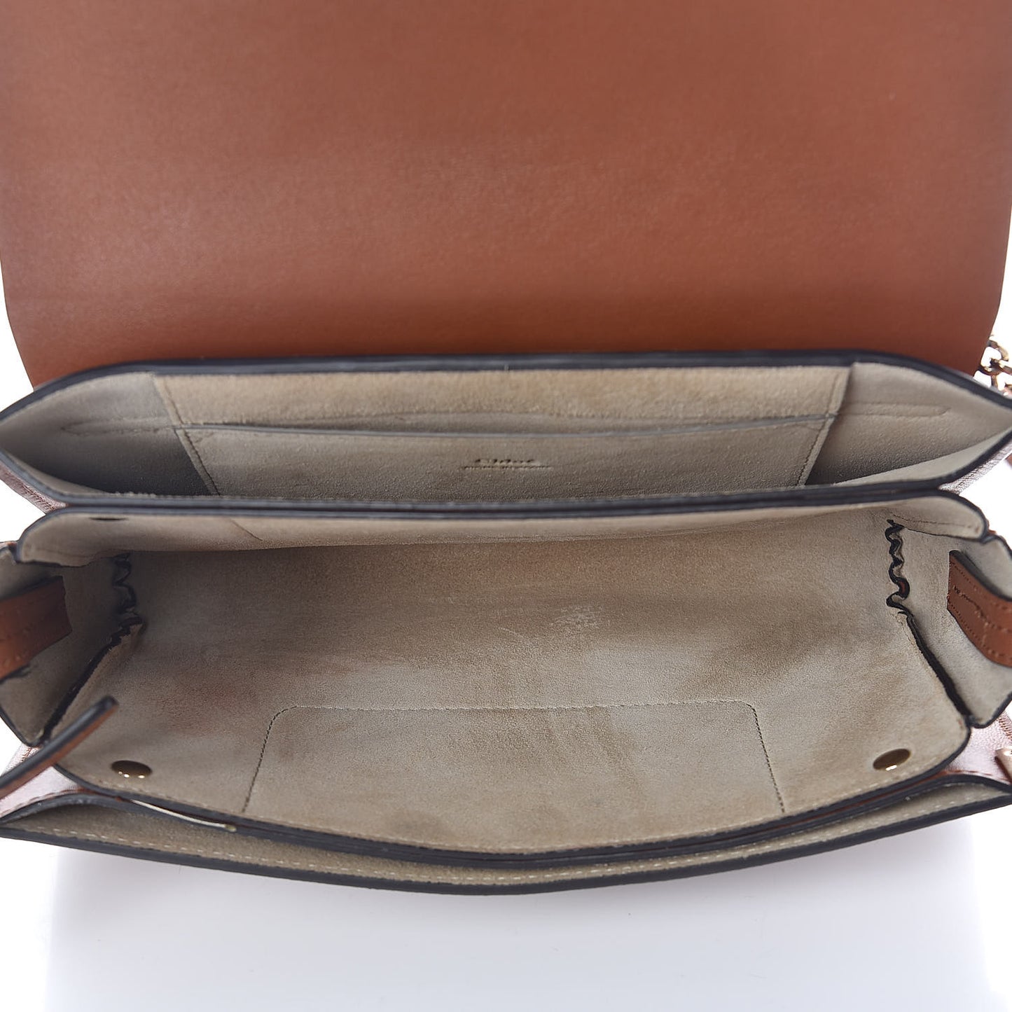Suede Calfskin Small Faye Shoulder Bag Tobacco
