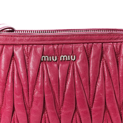 Miu Miu Vitello Lux Matelasse Double Zip Shoulder Bag Peonia 9 of 14