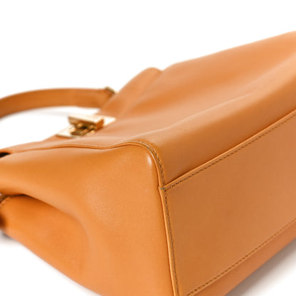 Fendi Nappa Mini Peekaboo Iconic Satchel Giallo Syrup 6 of 11