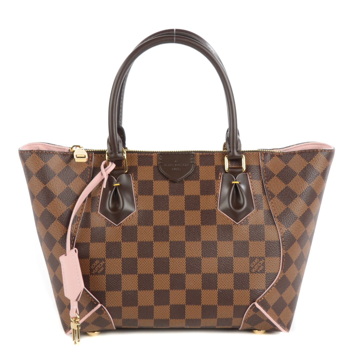 Damier Ebene Caissa Tote PM Rose Ballerine