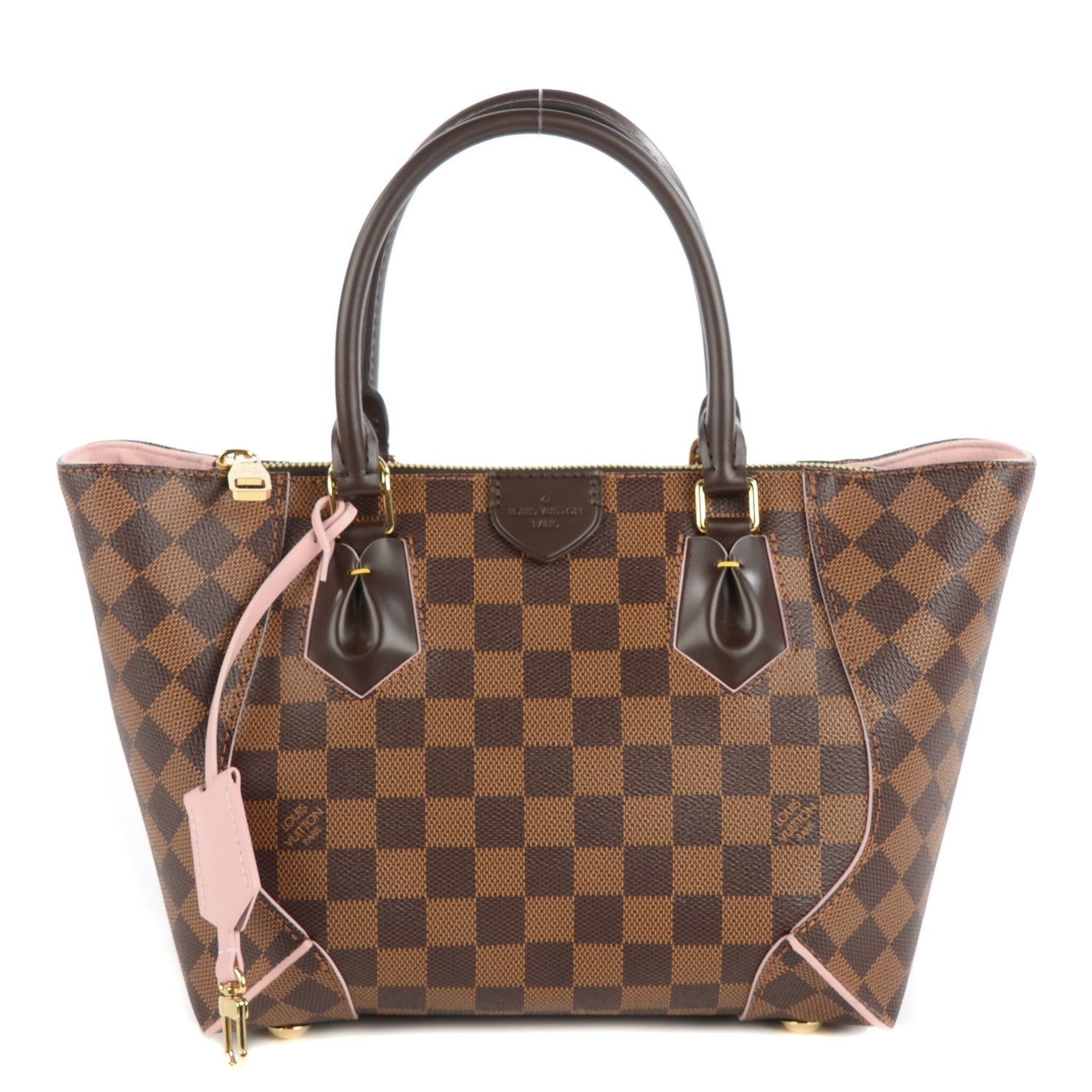 Louis Vuitton Damier Ebene Caissa Tote PM Rose Ballerine 1 of 9