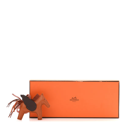 Hermes Milo Lambskin Grigri Rodeo Pegase Horse Bag Charm PM Pain D'epice Sienne Moka 10 of 10