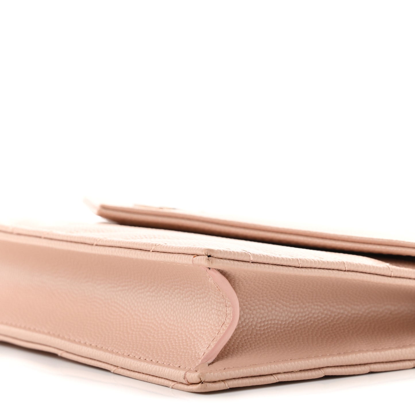 Grain De Poudre Matelasse Chevron Monogram Envelope Chain Wallet Pale Pink