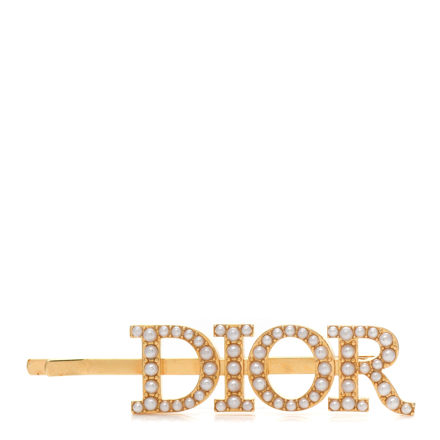 Christian Dior Pearl Logo Barrette 1 of 3