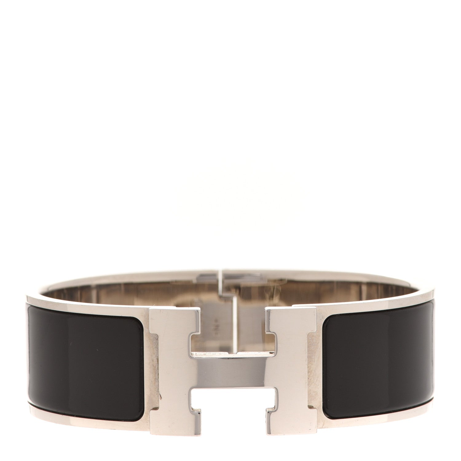 Hermes Enamel Wide Clic Clac H Bracelet PM Black 1 of 5