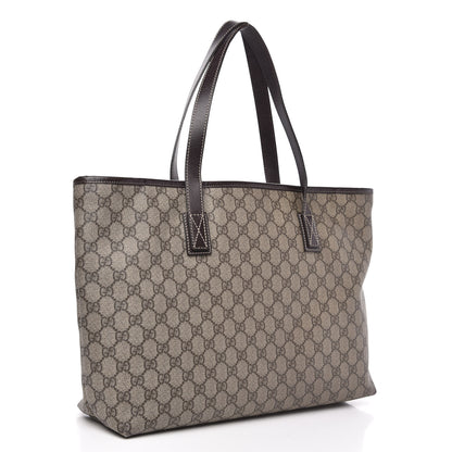 Gucci GG Supreme Monogram Medium Zippered Shopping Tote Dark Brown 3 of 12