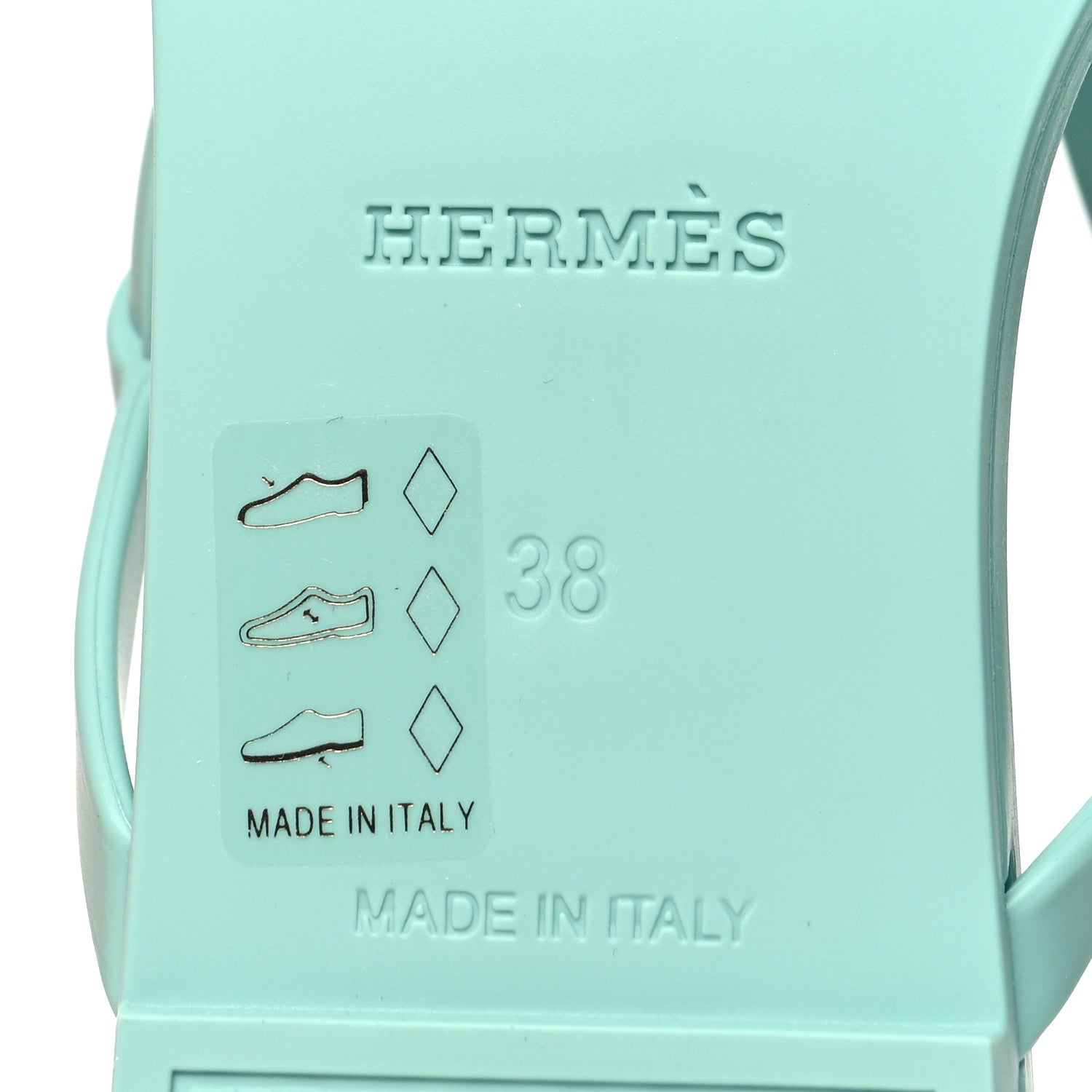 Hermes Rubber Womens Egerie Sandals 38 Vert Embrun 7 of 9