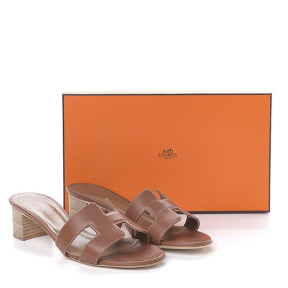 Hermes Calfskin Oasis Sandals 35.5 Gold 10 of 10