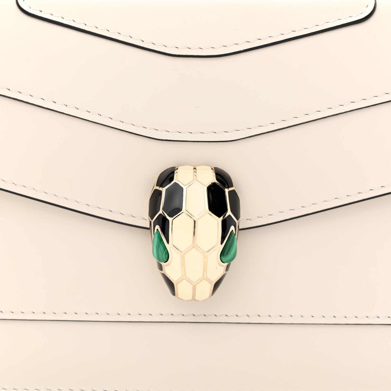 Bulgari Calfskin Serpenti Forever Crossbody Bag White 9 of 12