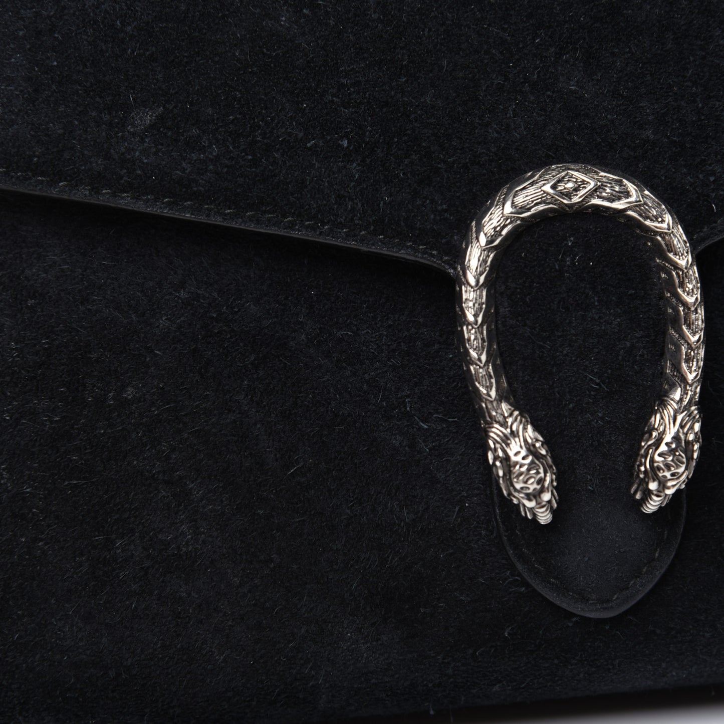 Suede Mini Dionysus Chain Wallet Black
