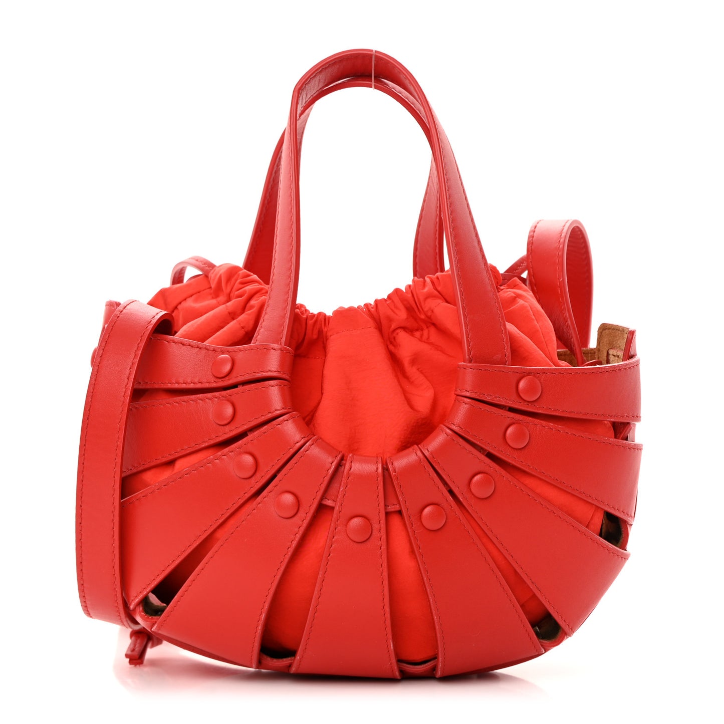 French Calfskin Small Shell Bag Chili Tomato
