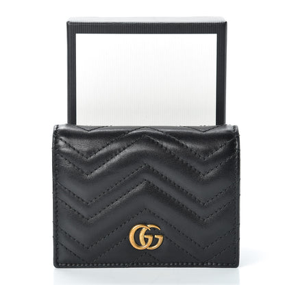Gucci Calfskin Matelasse GG Marmont Card Case Wallet Black 11 of 11