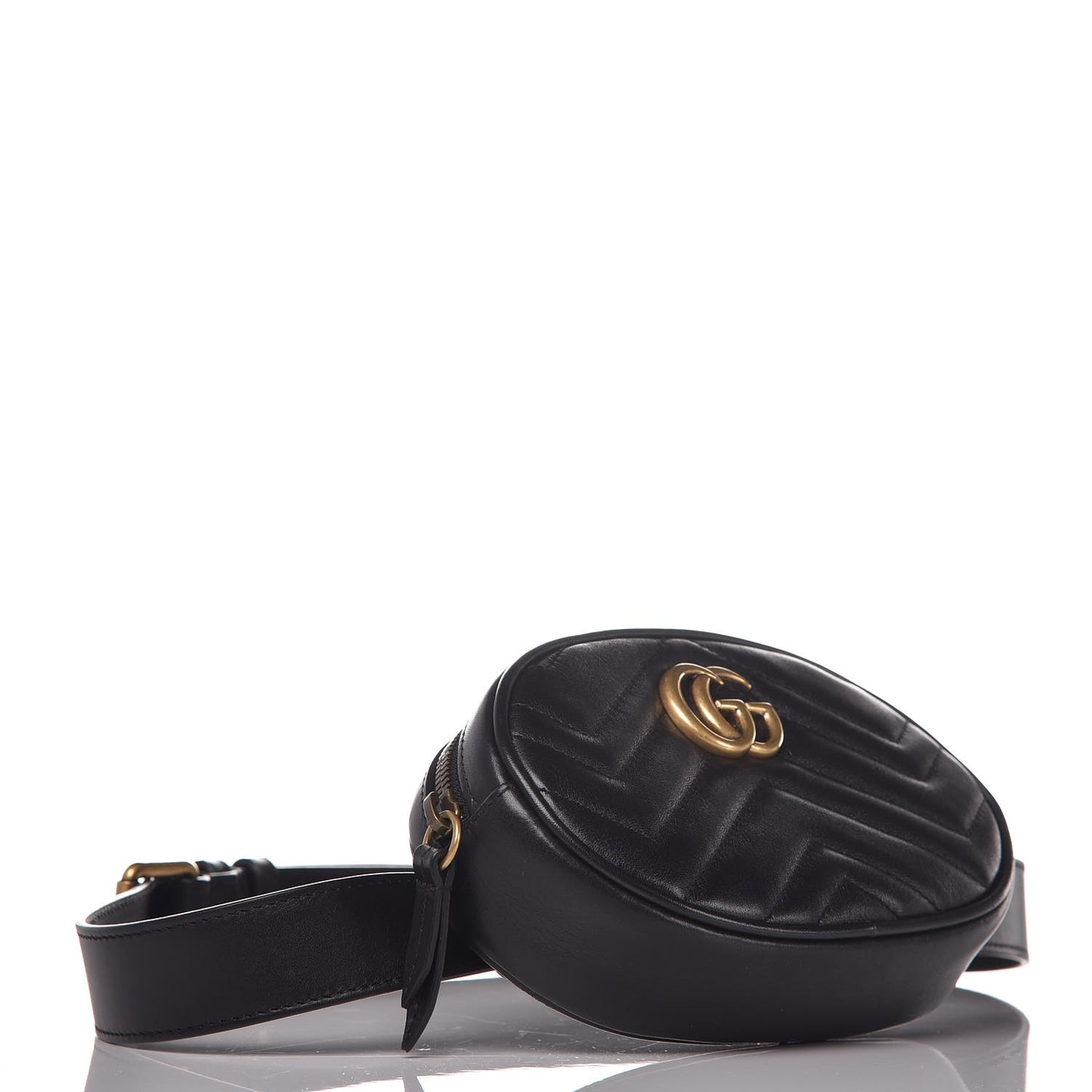 Calfskin Matelasse GG Marmont Belt Bag 85 34 Black
