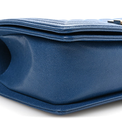 Chanel Iridescent Caviar Quilted Medium Boy Flap Blue 9 of 10