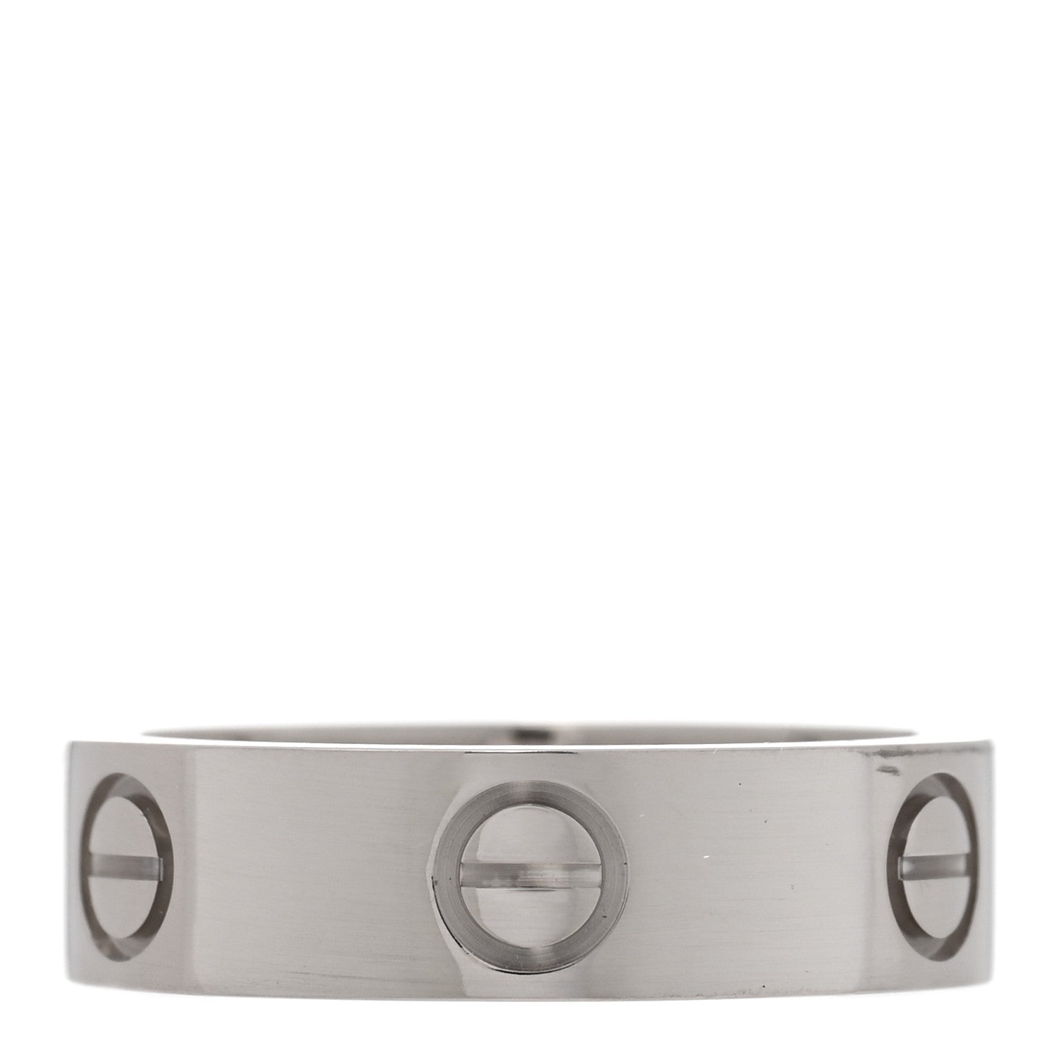 Cartier 18K White Gold 5.5mm LOVE Ring 53 6.5 1 of 5