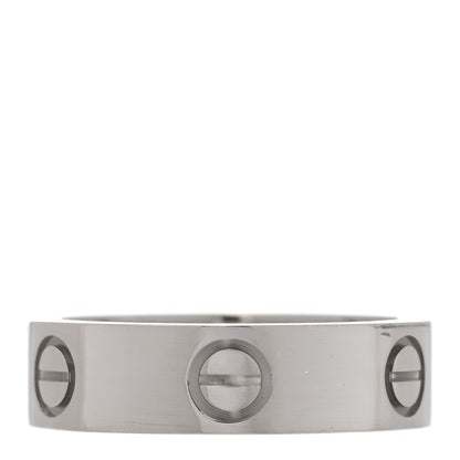 Cartier 18K White Gold 5.5mm LOVE Ring 53 6.5 1 of 5
