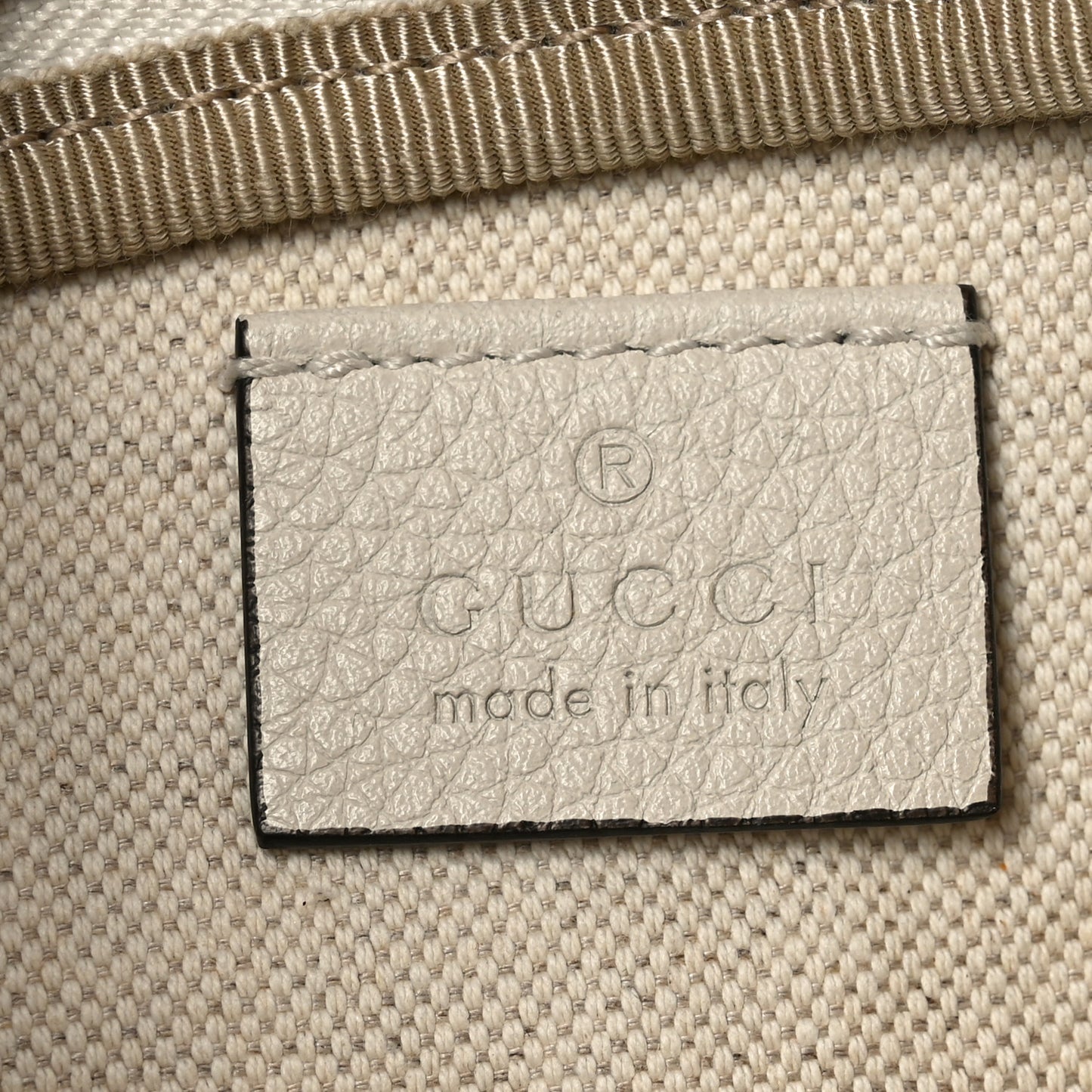 Grained Calfskin Small Logo Belt Bag White