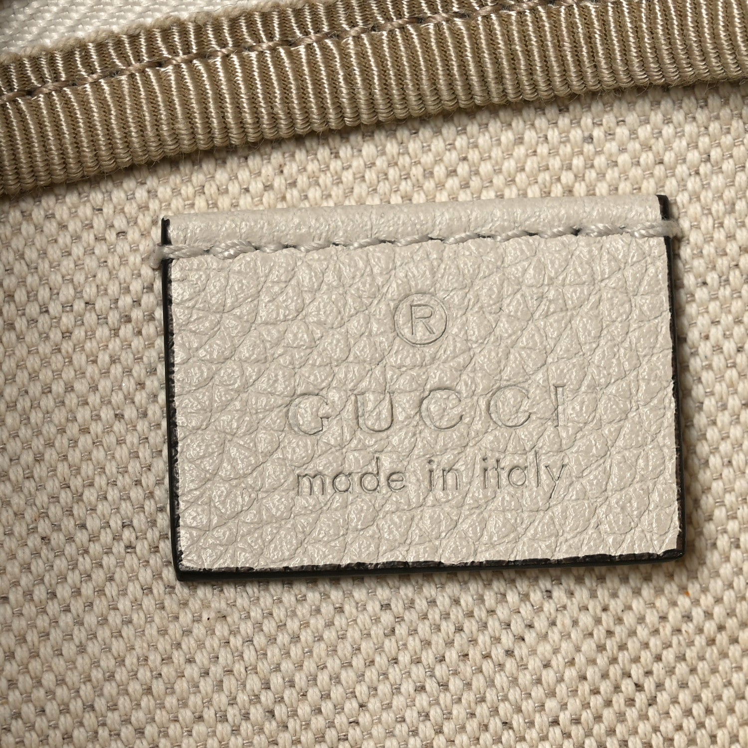 Gucci Grained Calfskin Small Logo Belt Bag White 5 of 9