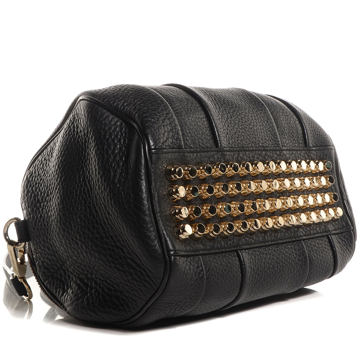 Pebbled Leather Rockie Black w Pale Gold Hardware