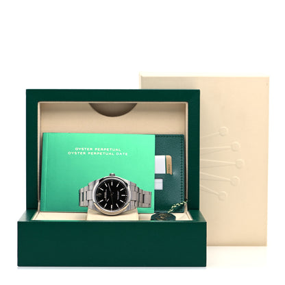 Rolex Stainless Steel 39mm Oyster Perpetual Watch Black 114300 5 of 5