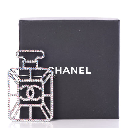 Chanel Ruthenium Crystal Perfume Bottle CC Brooch Iridescent Pink 4 of 4