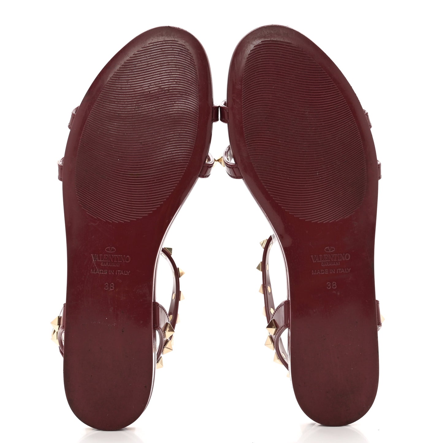 PVC Jelly Rockstud Caged Sandals 38 Cerise