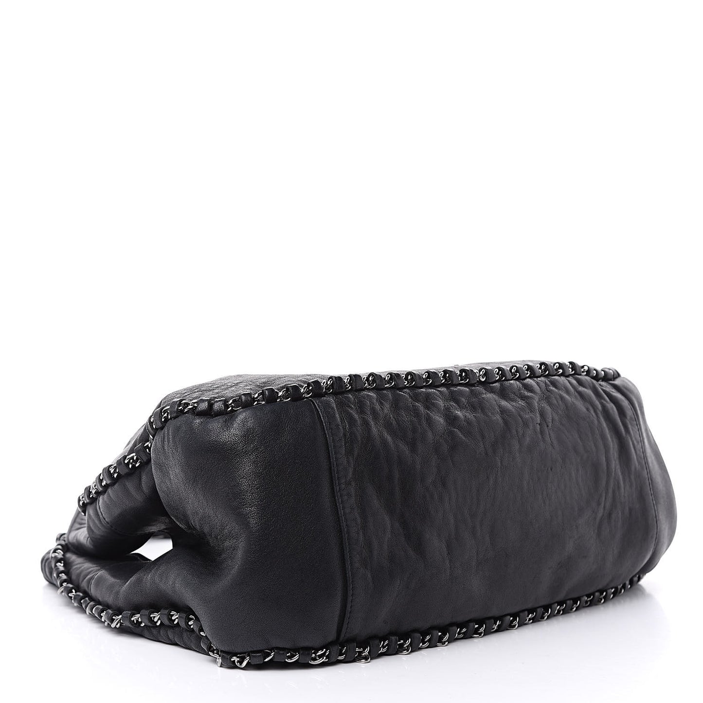 Lambskin Chain Hobo Black