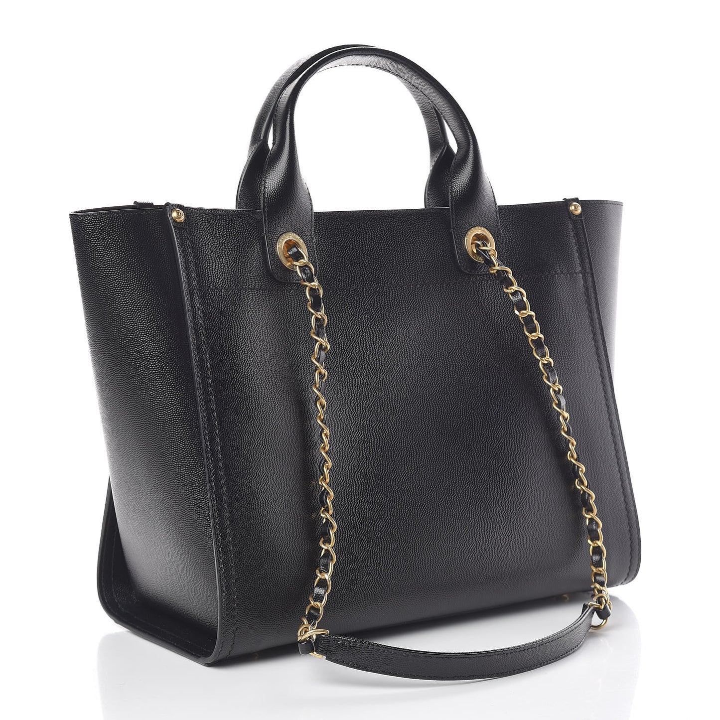 Caviar Small Studded Deauville Tote Black