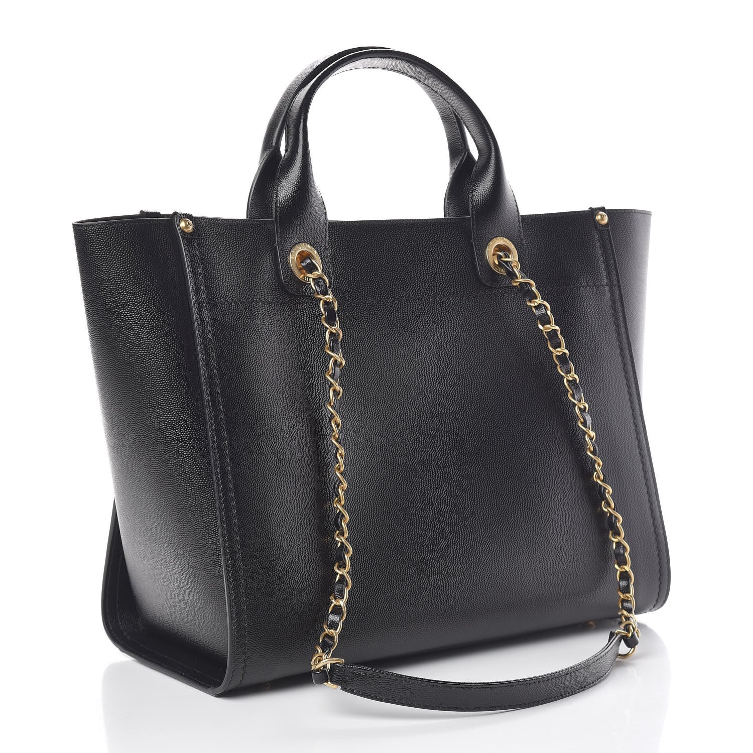 Chanel Caviar Small Studded Deauville Tote Black 4 of 16