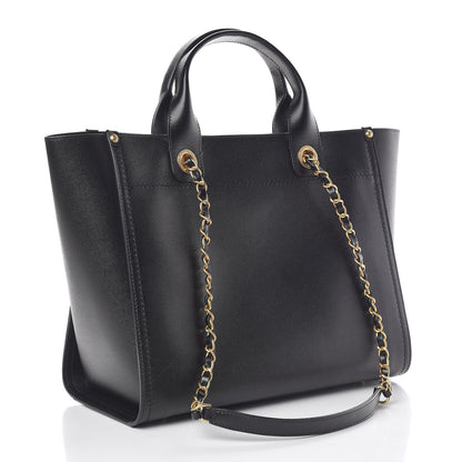 Chanel Caviar Small Studded Deauville Tote Black 4 of 16