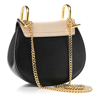 Chloe Textured Calfskin Lambskin Nano Drew Shoulder Bag Black 2 of 15