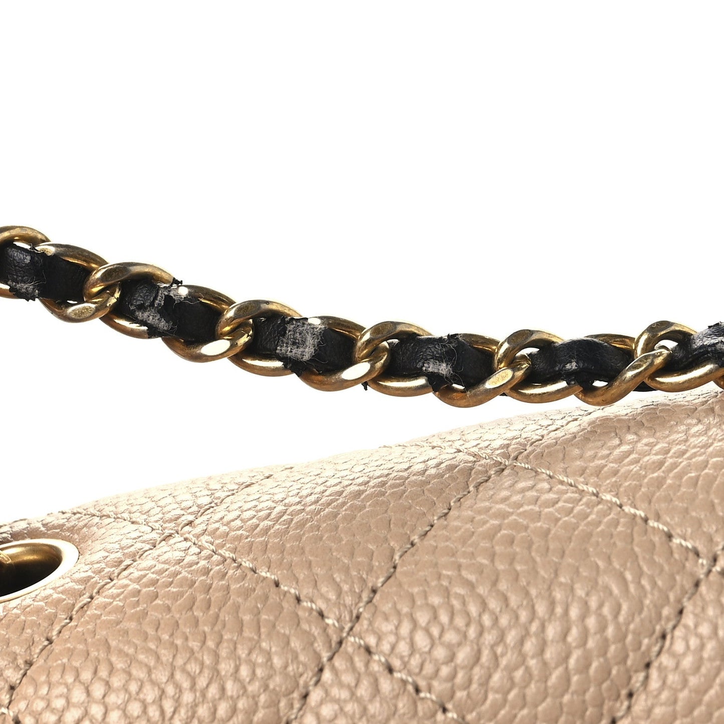Caviar Quilted Small CC Filigree Flap Beige Black