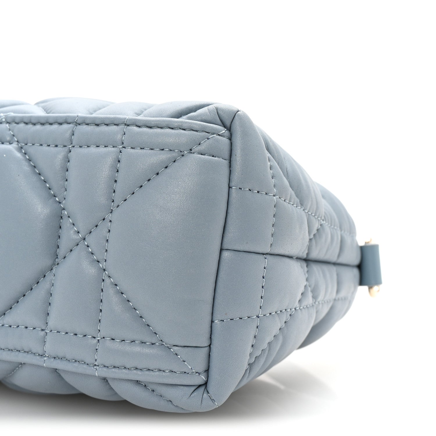 Christian Dior Calfskin Macrocannage Small Diortravel Nomad Pouch Bracing Blue 10 of 10