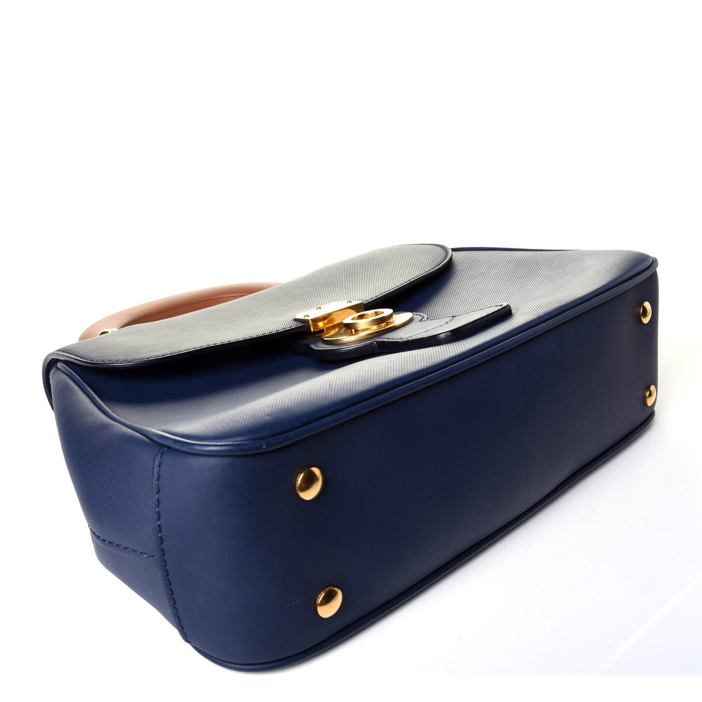 Trench Calfskin Medium DK88 Top Handle Bag Ink Blue