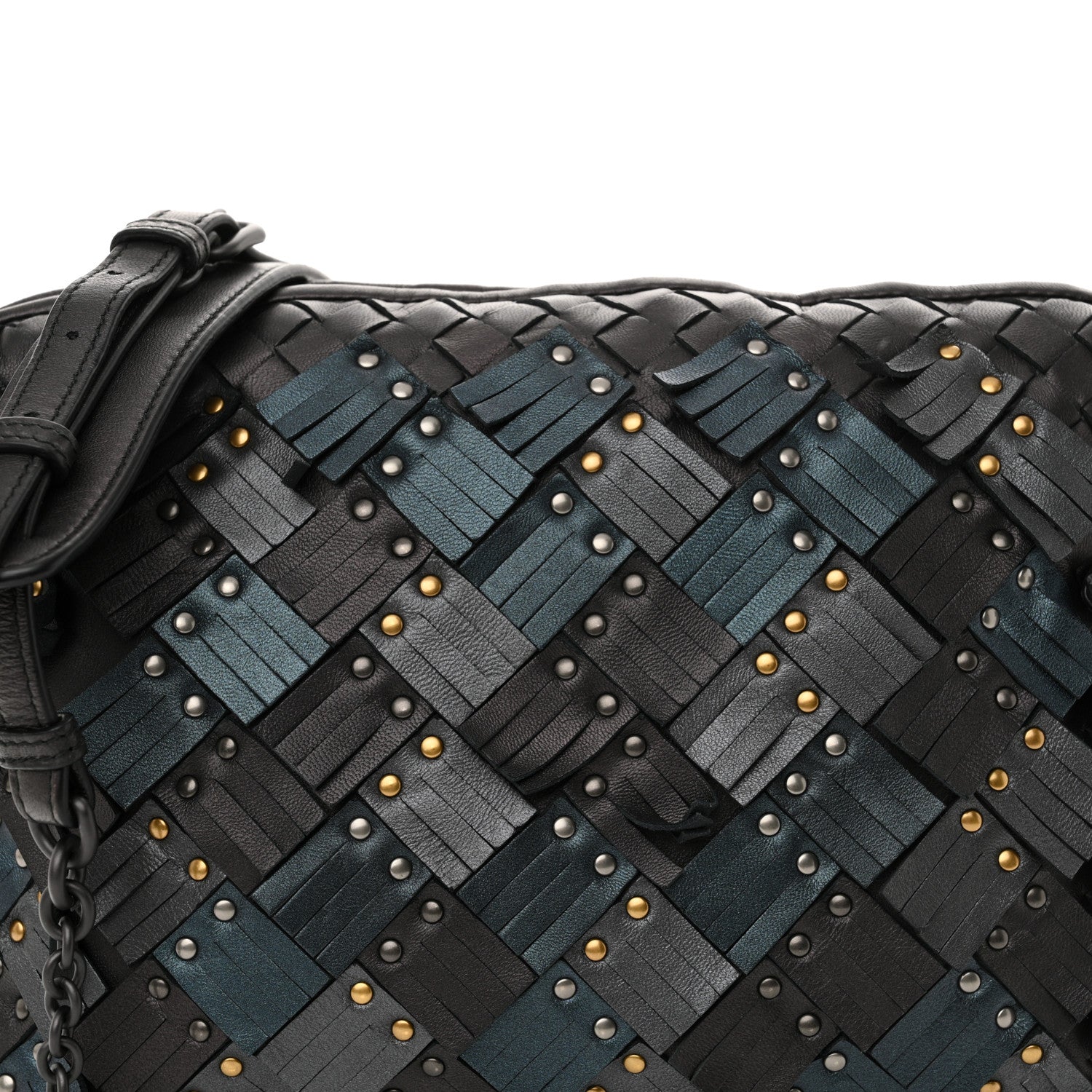 Bottega Veneta Nappa Intrecciato Fringe Studded Nodini Crossbody Messenger Multicolor 8 of 10