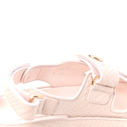 Chanel Calfskin Printed Velcro Dad Sandals 37 Pink 8 of 9