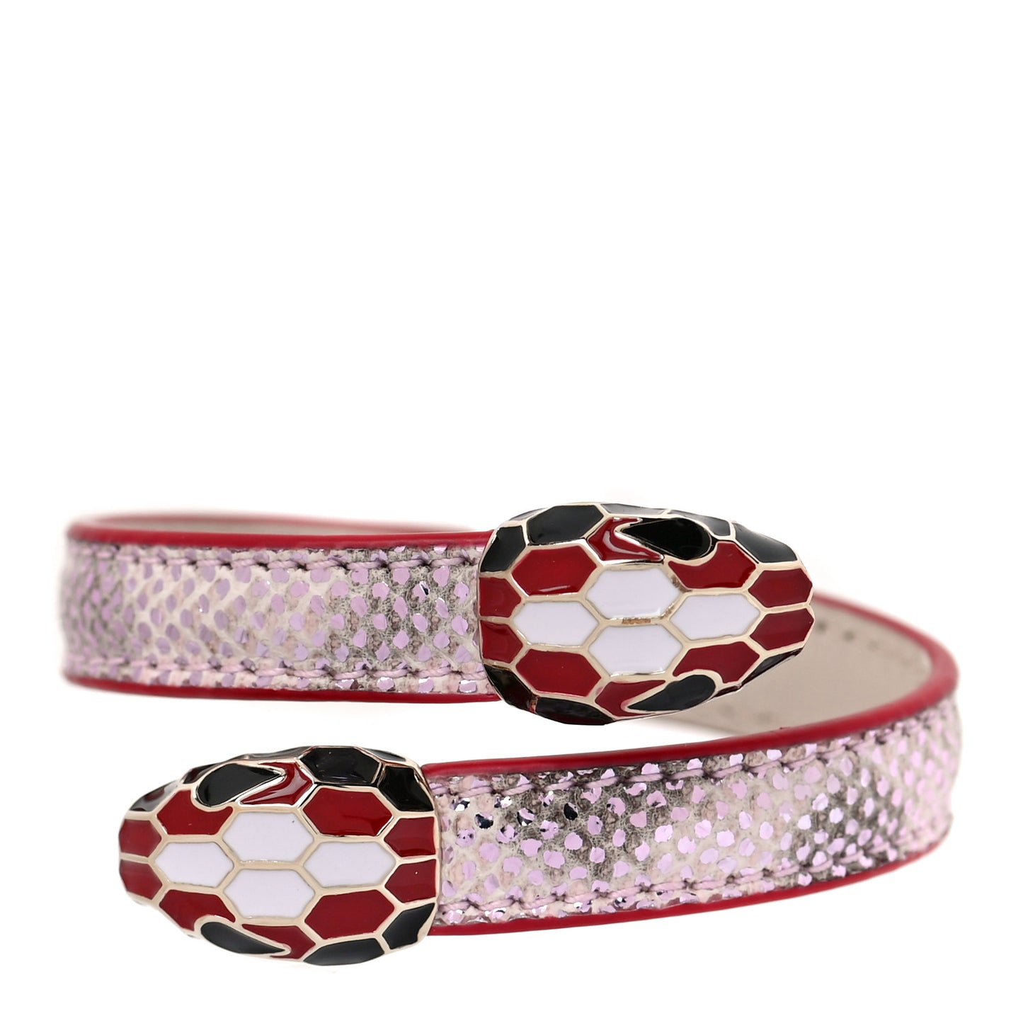 Metallic Karung Serpenti Forever Bracelet Rosa di Francia Light Gold