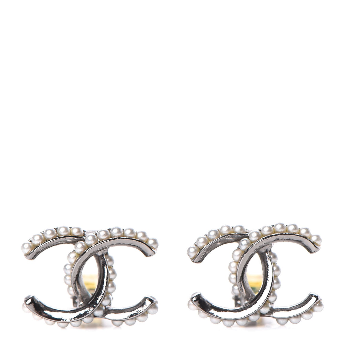 Pearl CC Clip On Earrings Silver