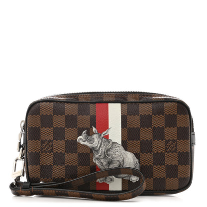Louis Vuitton Savane Damier Ebene Rhinoceros Pochette Volga 1 of 7