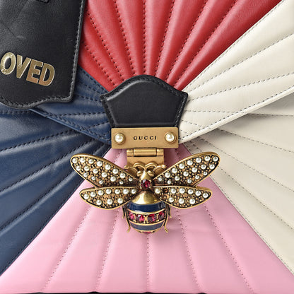 Gucci Calfskin Bamboo Trapuntata Queen Margaret Backpack Blue Agata Hibiscus Red Mystic White Sugar Pink 8 of 16