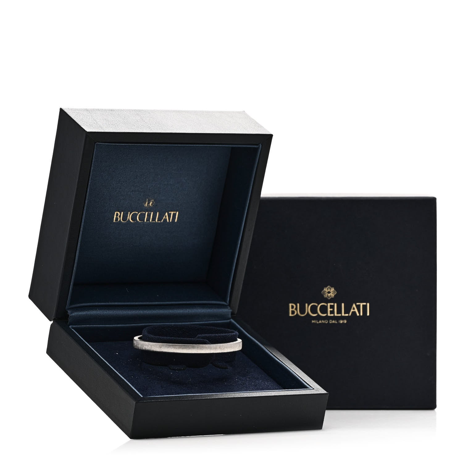 Buccellati 18K White Gold 5mm Macri Classica Bangle Bracelet 4 of 4