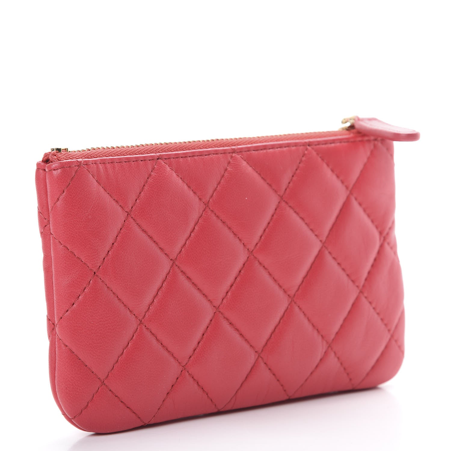 Chanel Lambskin Quilted Cosmetic Case Red 2 of 7