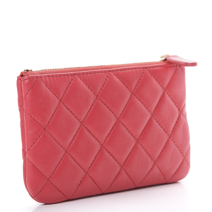Chanel Lambskin Quilted Cosmetic Case Red 2 of 7