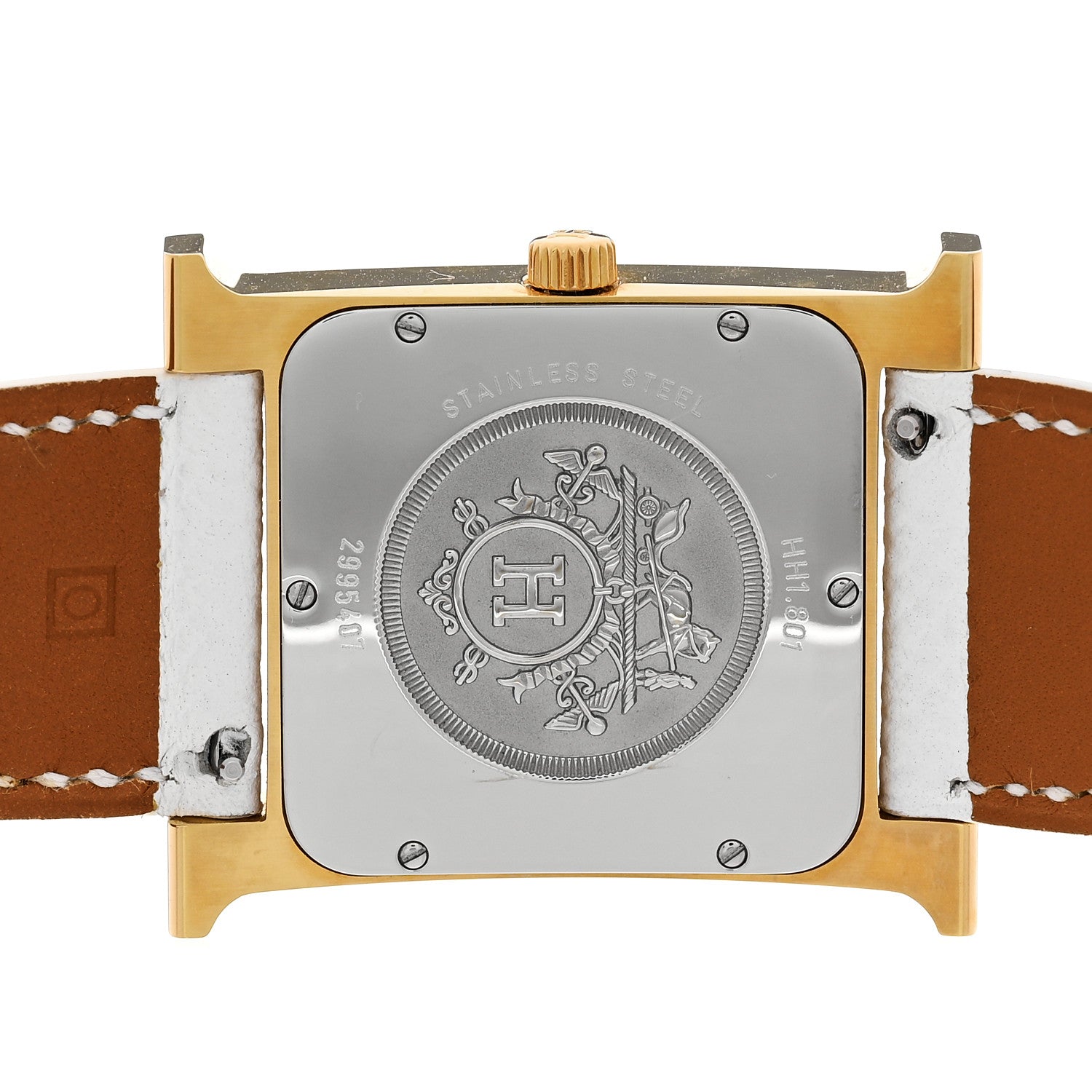 Hermes Stainless Steel Epsom 30.5mm Heure H Hour Quartz Watch Blanc 4 of 4